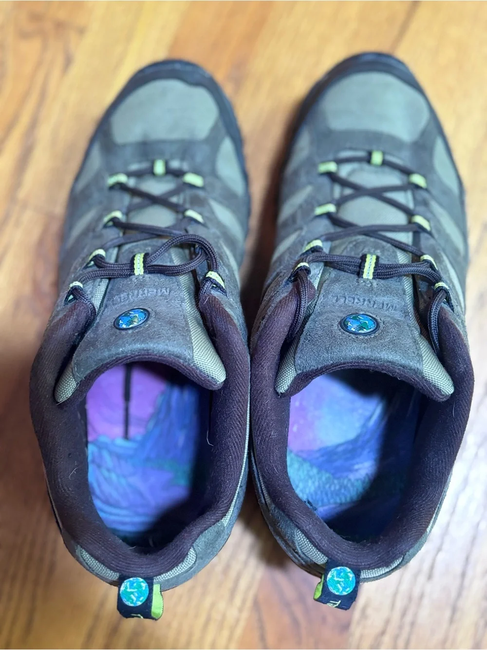 Merrell Men’s 10 Brown Green Hiking Trail Shoes